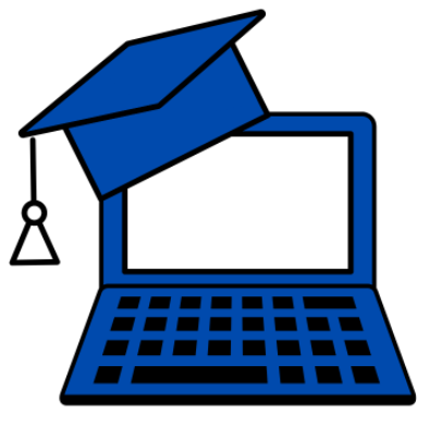Laptop with a graduation cap