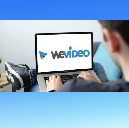 person watching wevideo on a laptop