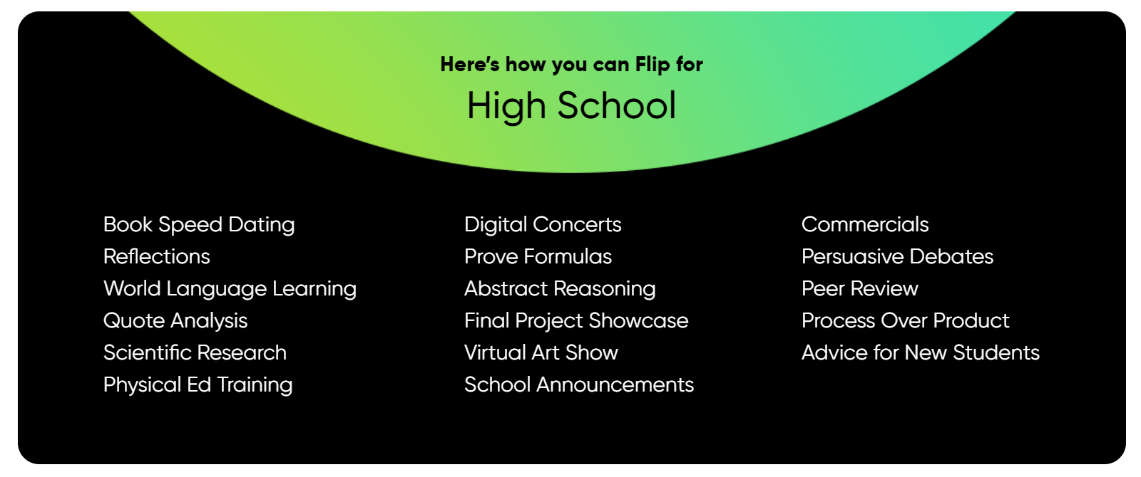 Ways to Use Flip in High School