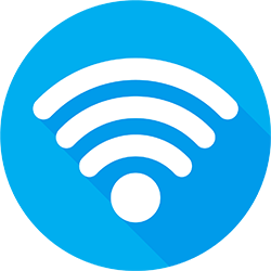 White WiFi signal bars within a blue circle thumbnail