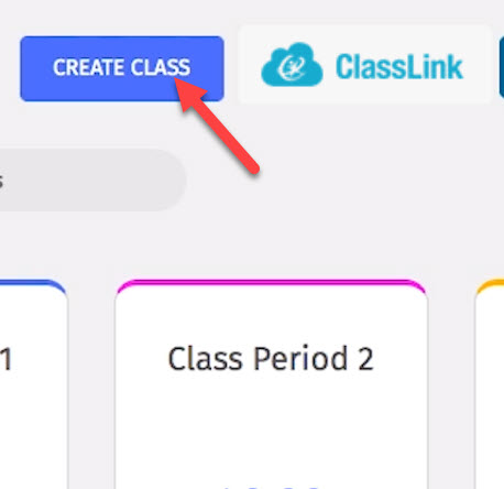 image of arrow pointing to create class button
