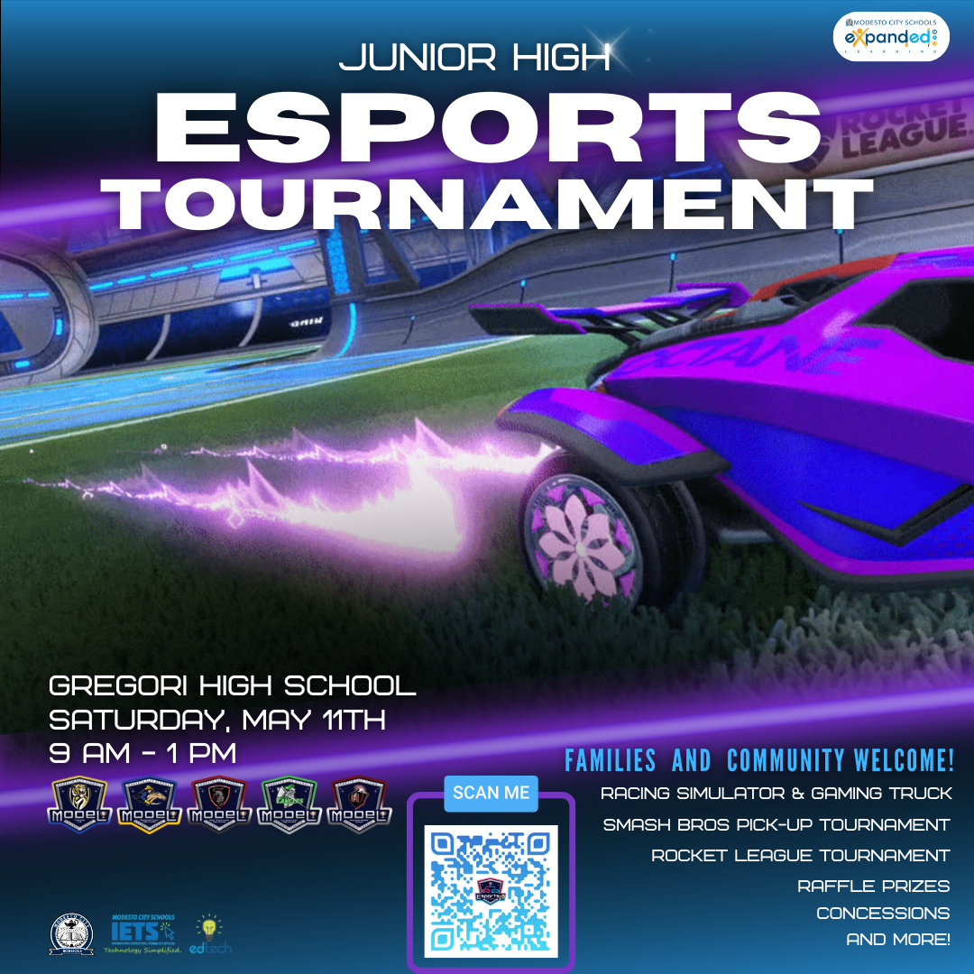 Esports Jr Tournament May 11 Gregori 9am to 1pm