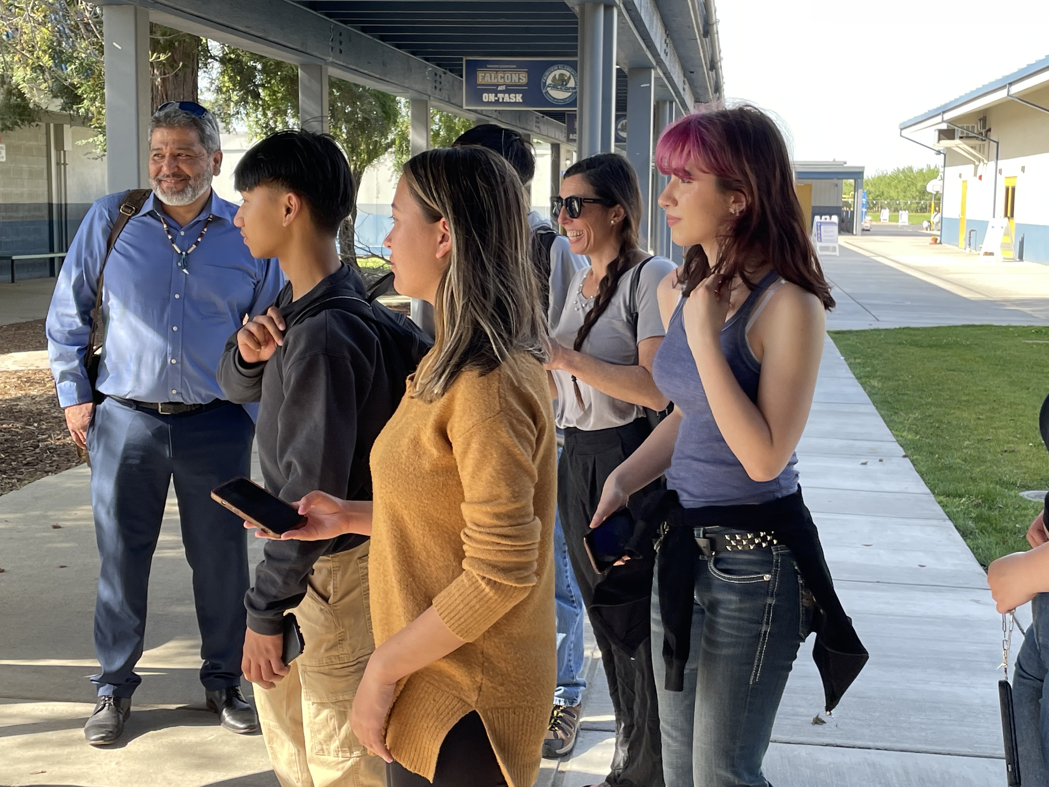 Climate action Pathways high school interns partake in an after school energy audit at Fairview Elementary