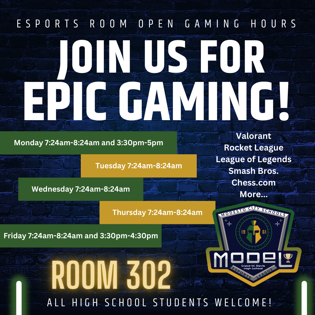 Davis Open Lab Esports Schedule