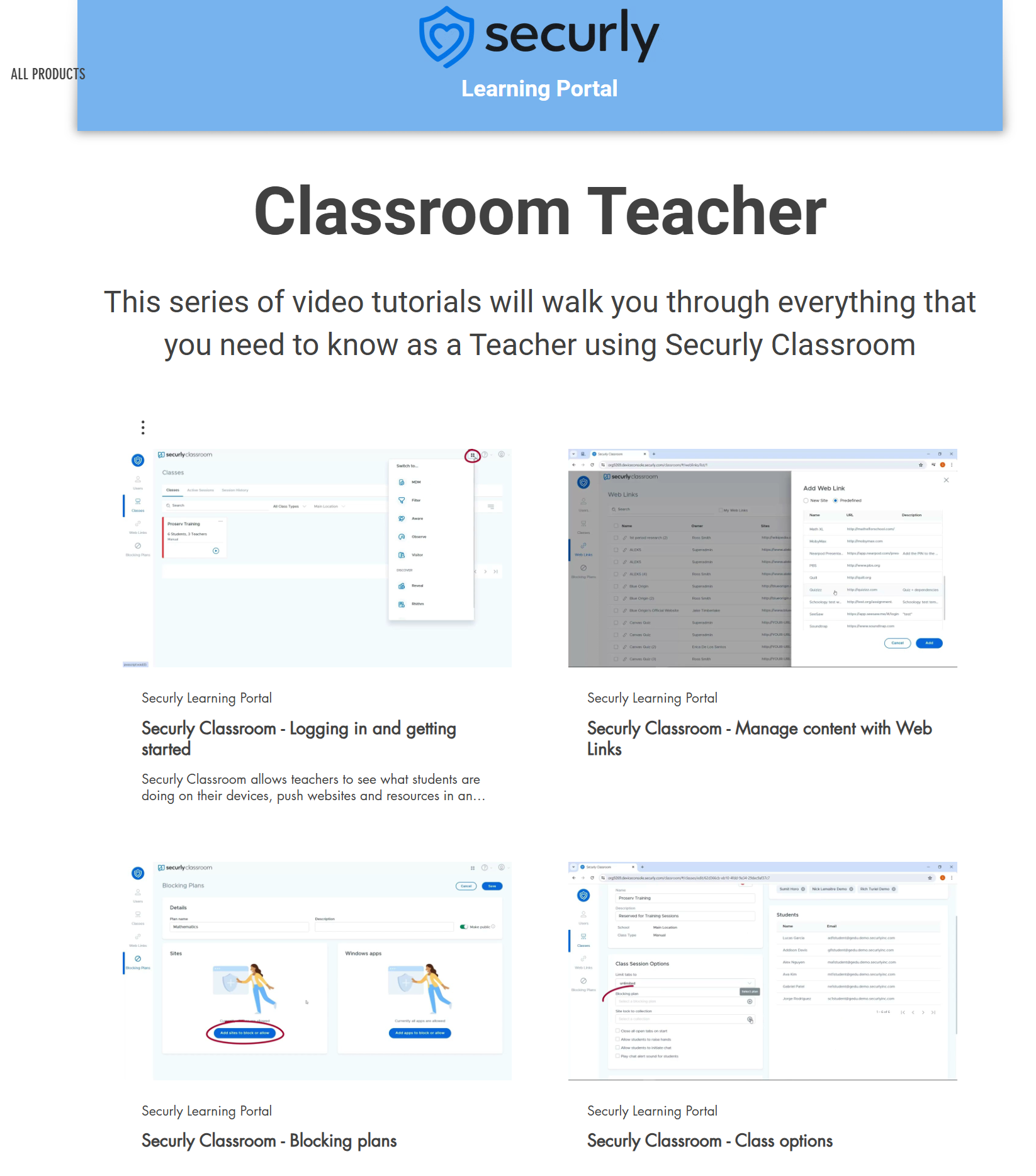 Securly Learning Portal