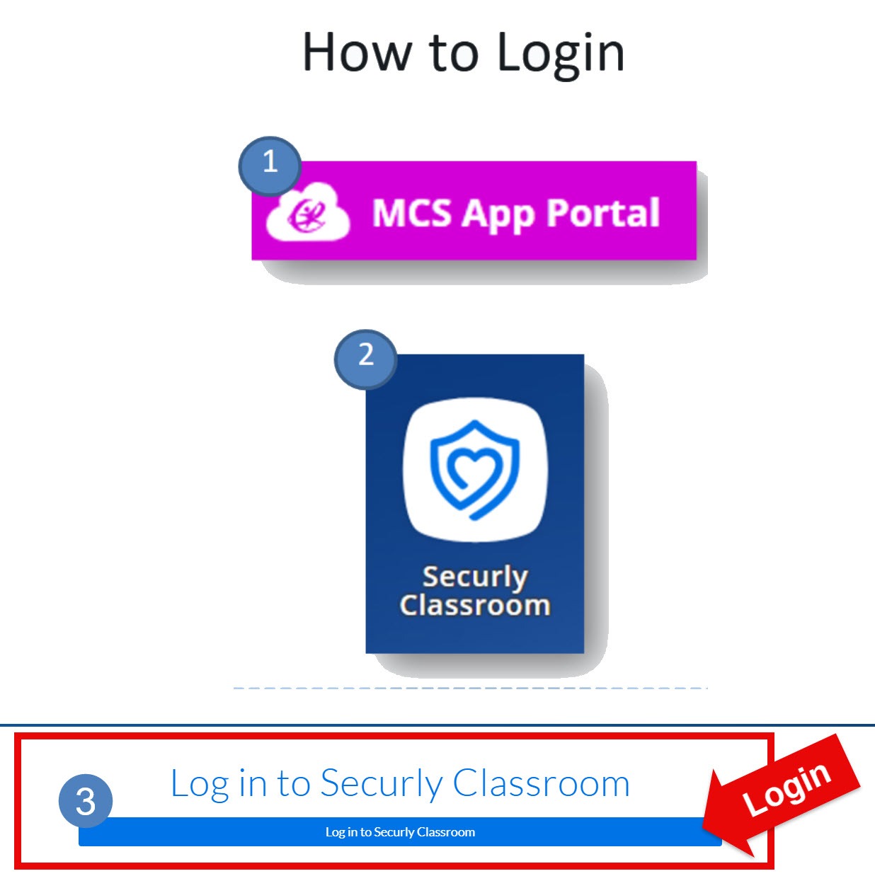 Login Securly in MCS App Portal