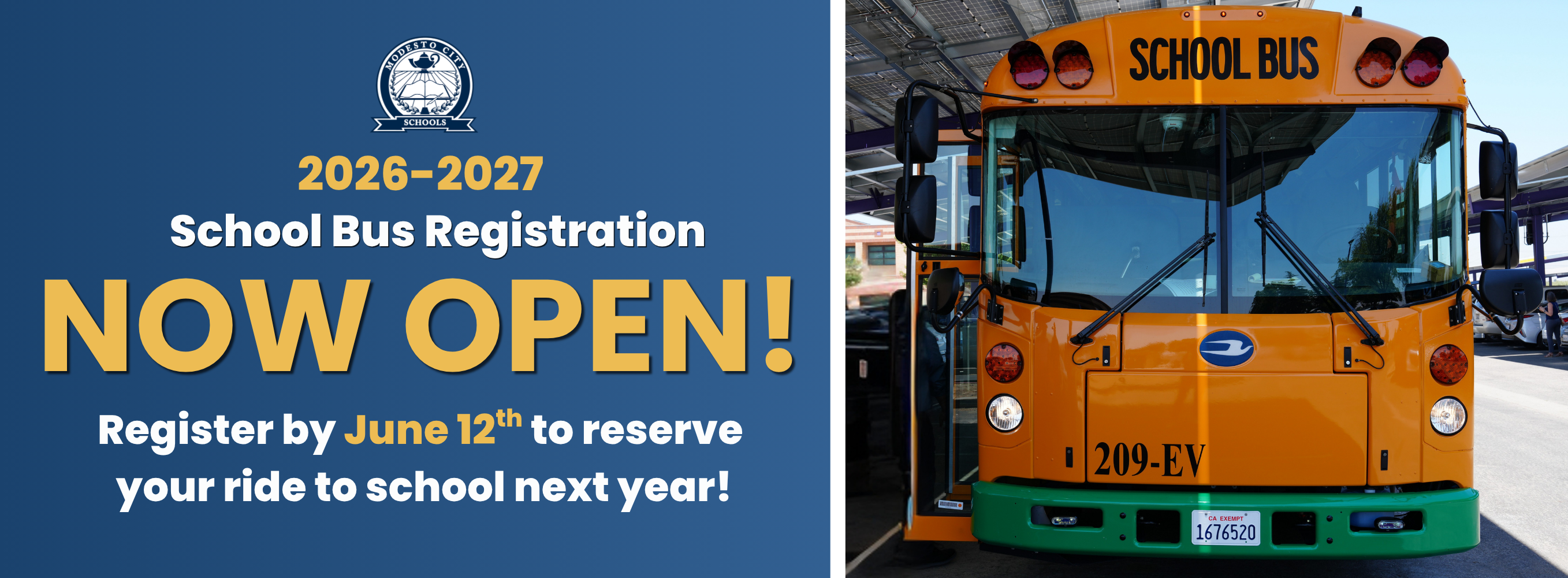 Bus Registration for 2026-2027 Now Open Banner