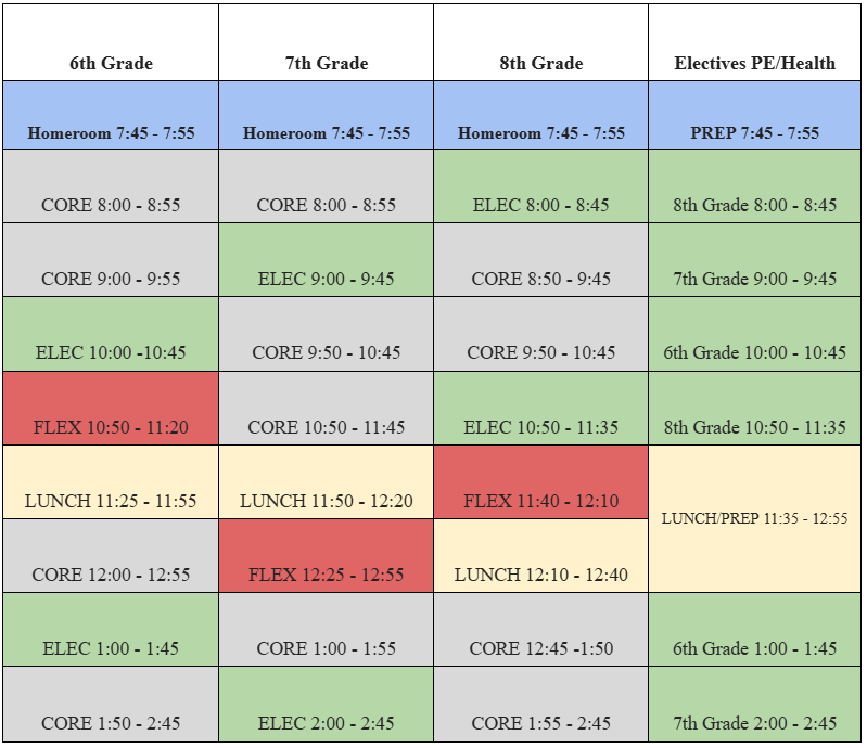 Bell Schedule