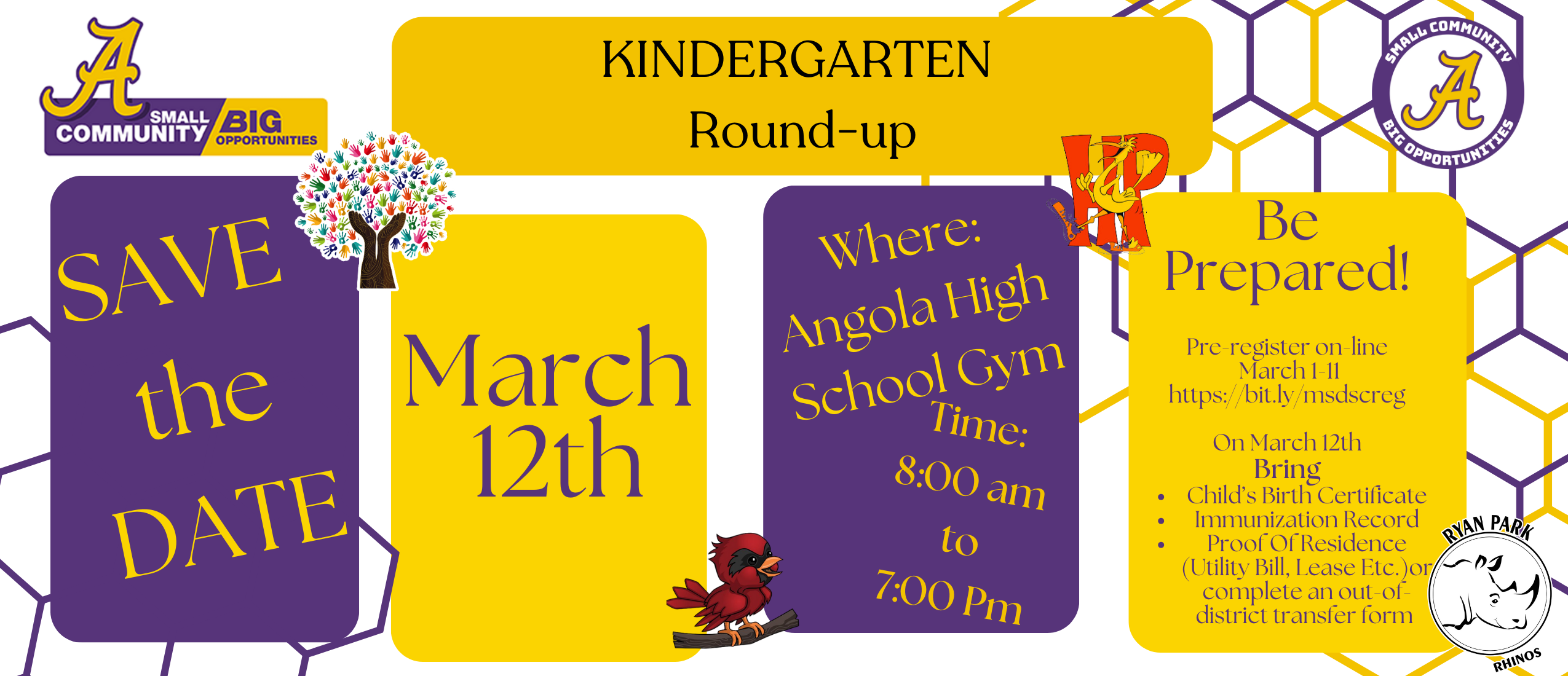 Kindergarten round-up save the date