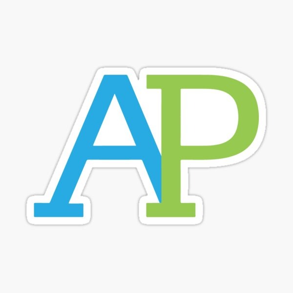 The AP logo features the letters "AP" in bold, blue and green fonts, with "A" in blue and "P" in green, set against a white background.