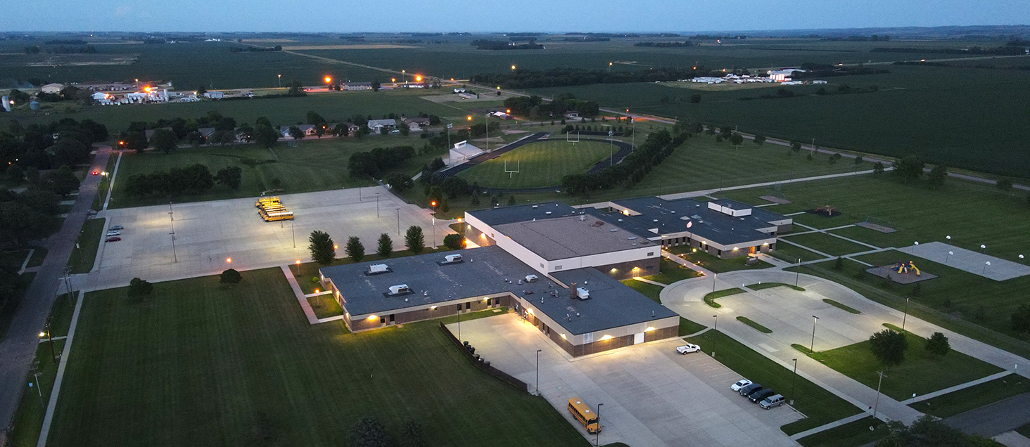 An aerial view of our school campus