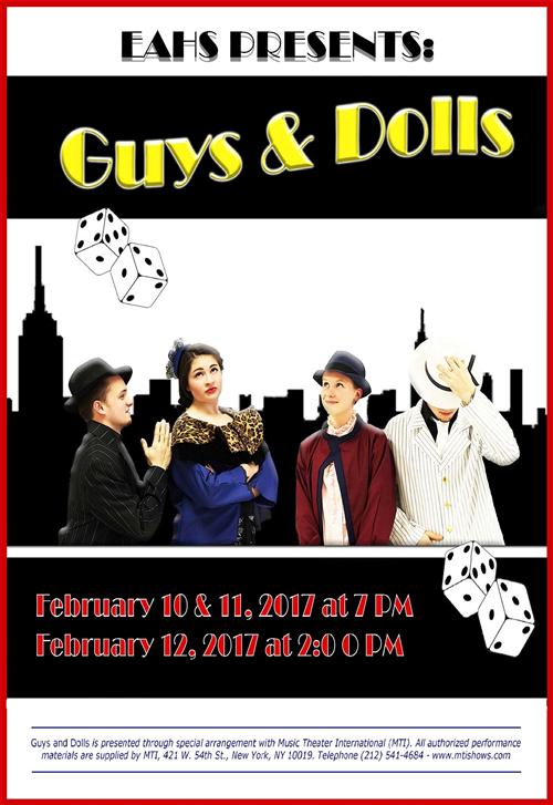 guys and dolls poster with students