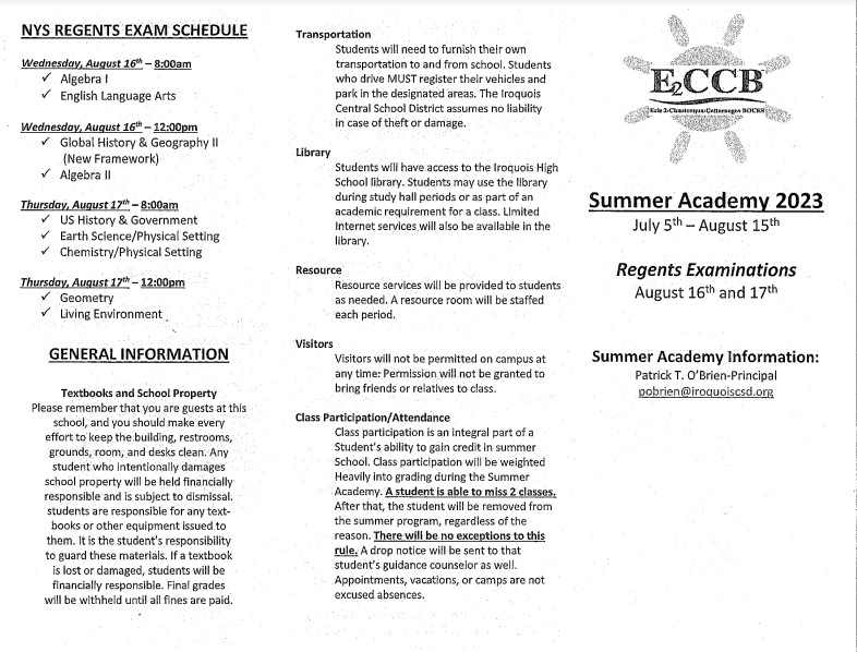 Summer Opportunities East Aurora Union Free School District