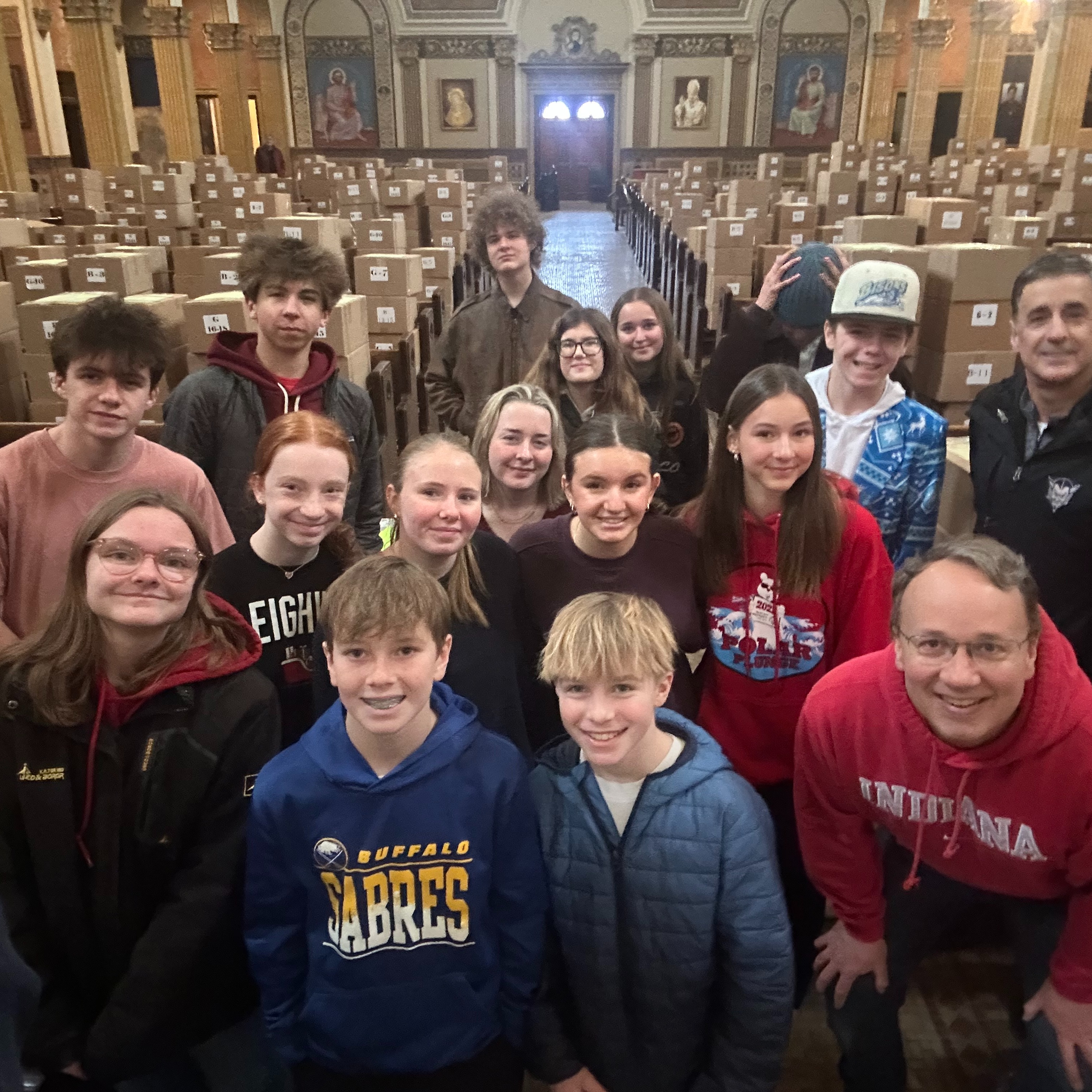 students volunteering