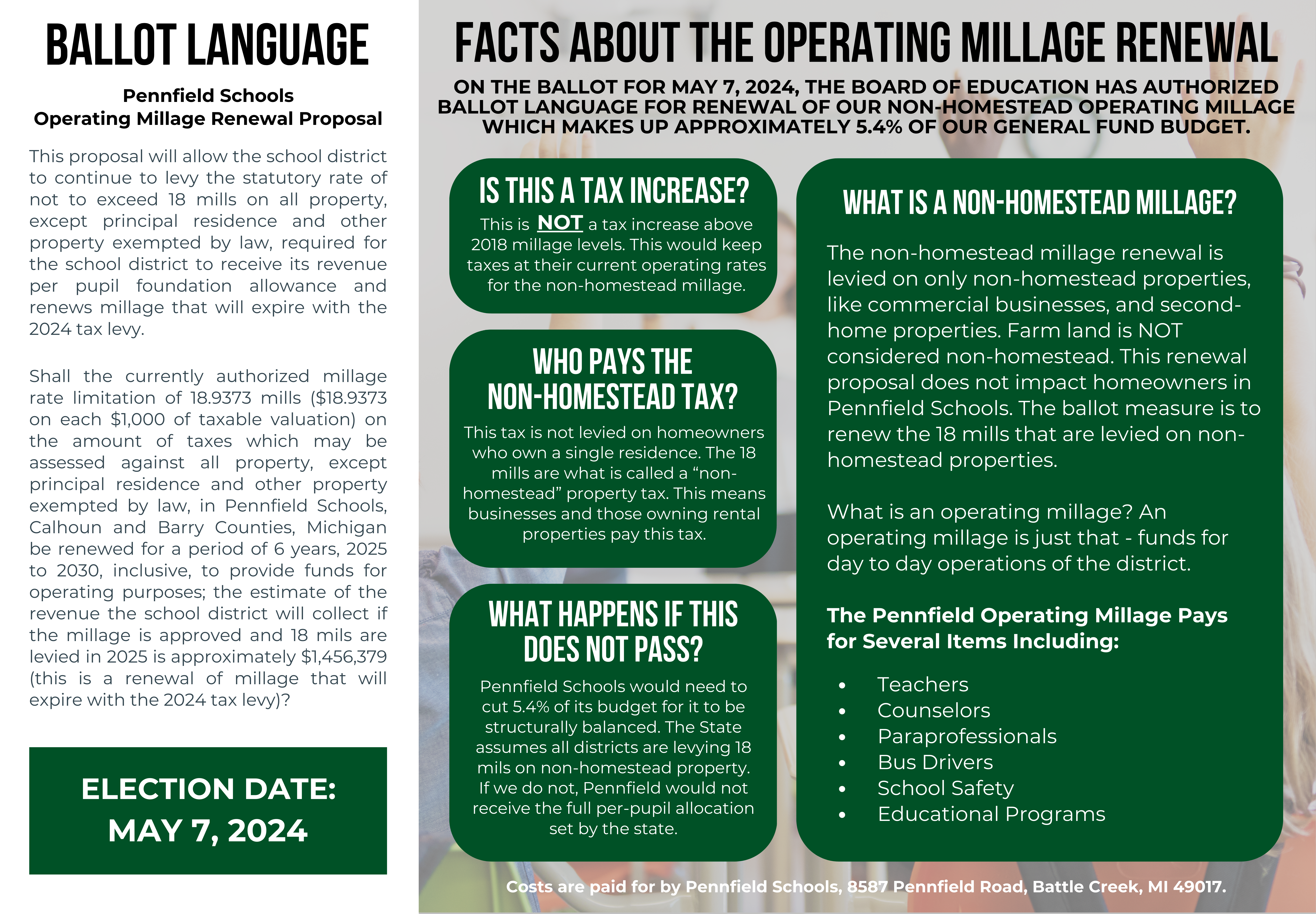 Facts About the Operating Millage Renewal