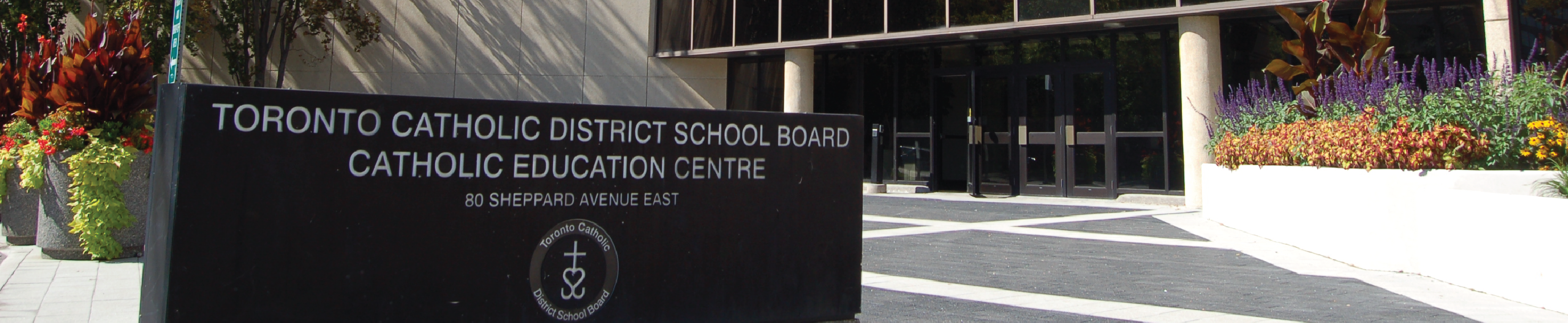 The outside of the Toronto Catholic District School Board main office building.