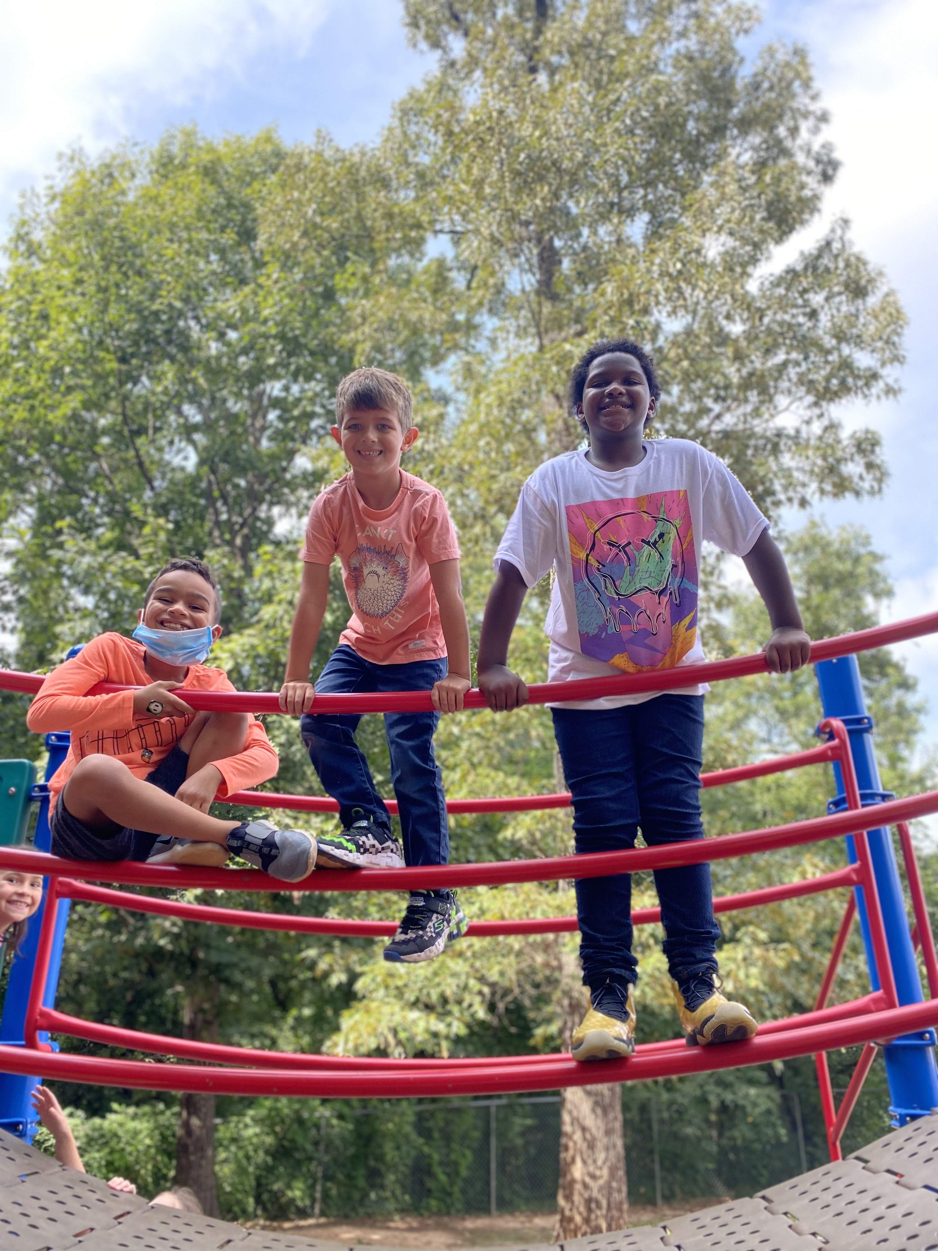 students on playground