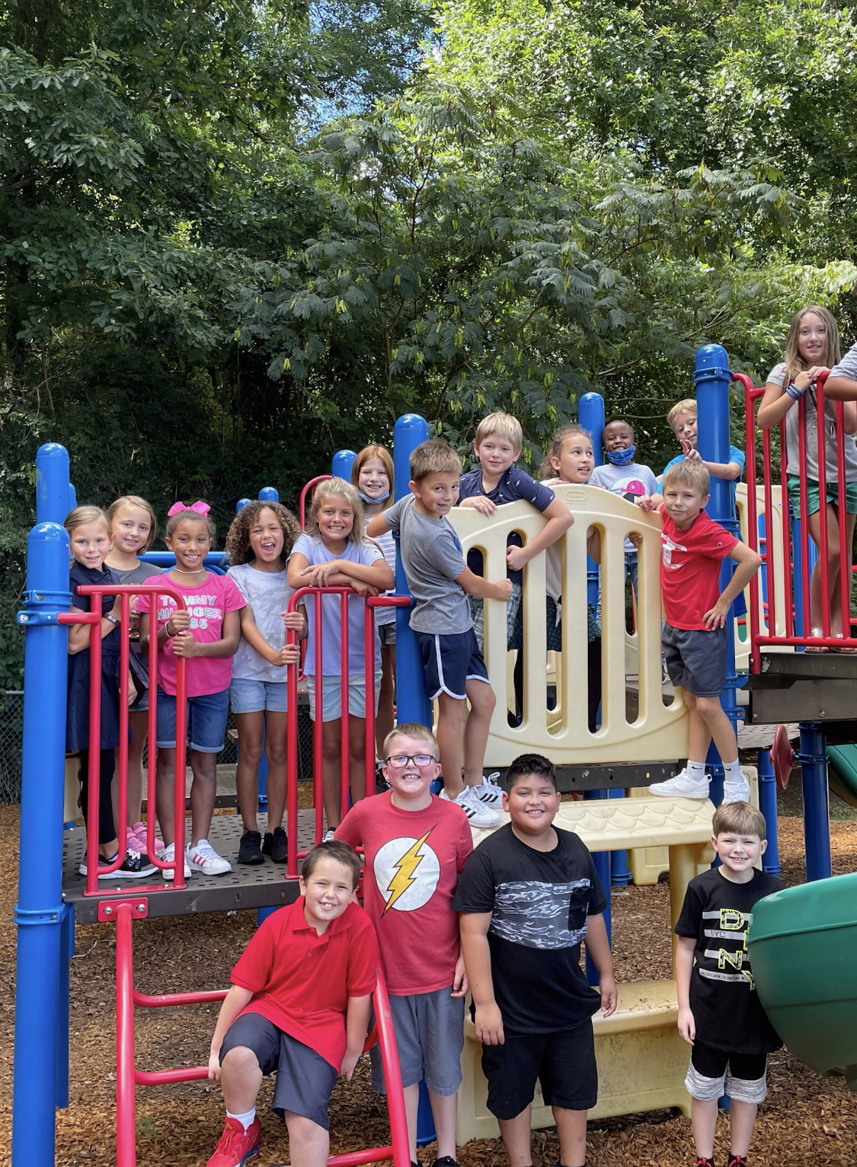 students on playground