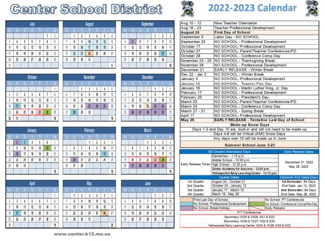 2022-2023 Calendar