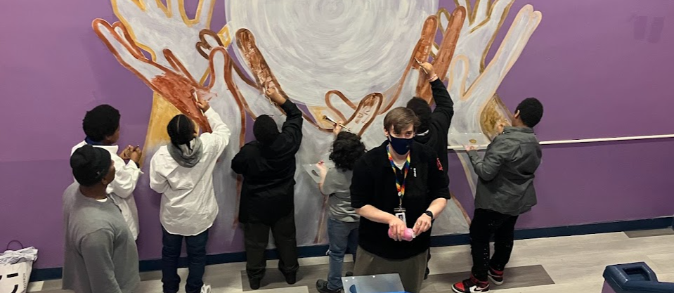 Students writing 