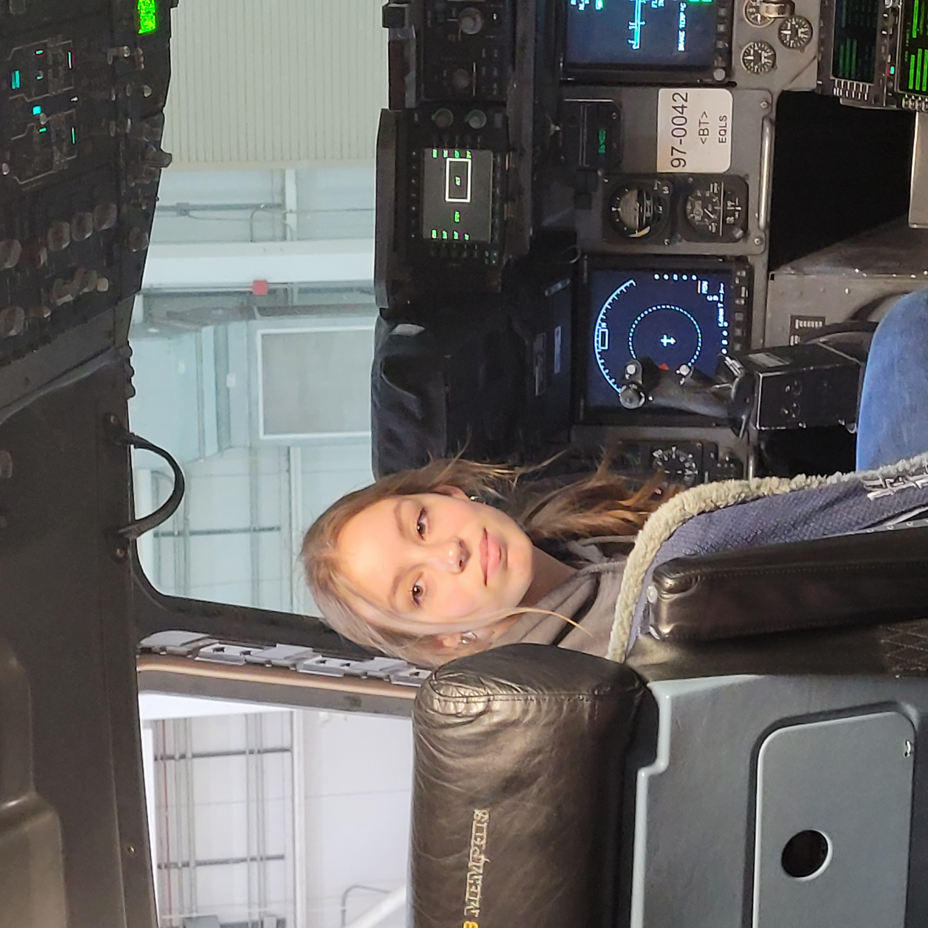 cadet in C-17 aircraft cockpit