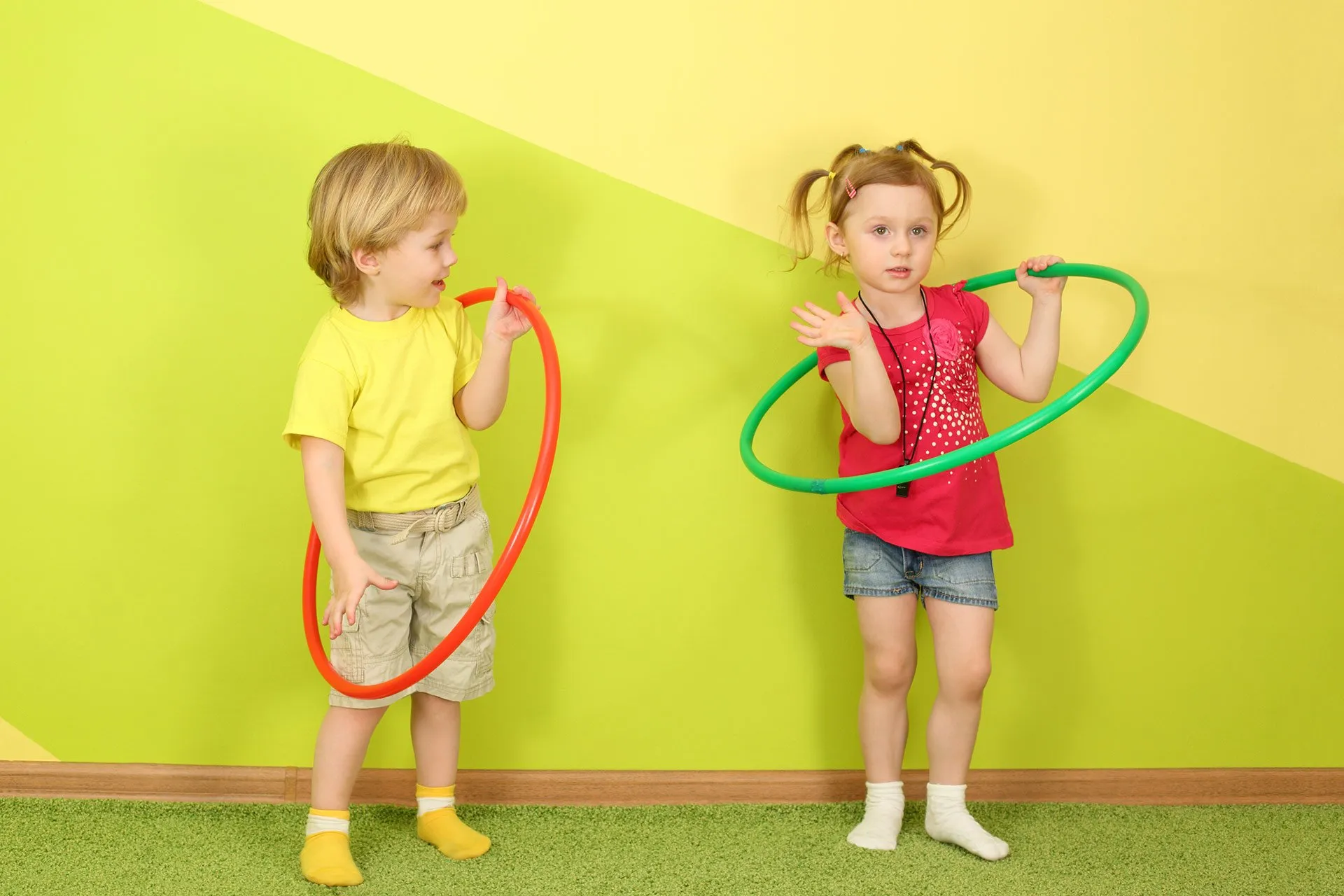 Students hula hooping