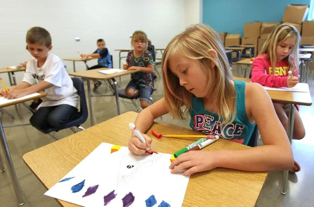 Student working on a worksheet