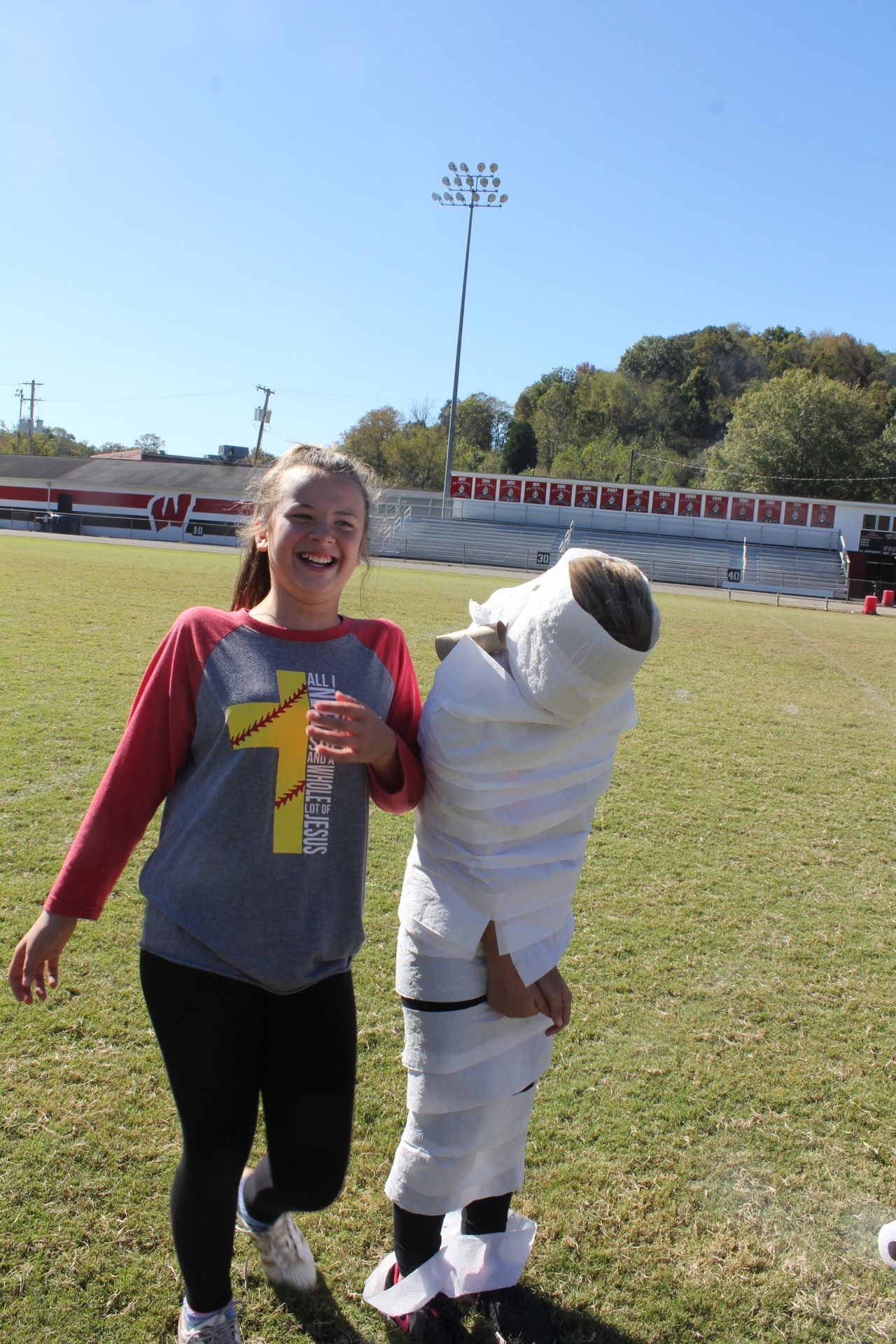 wrapping someone up with toilet paper