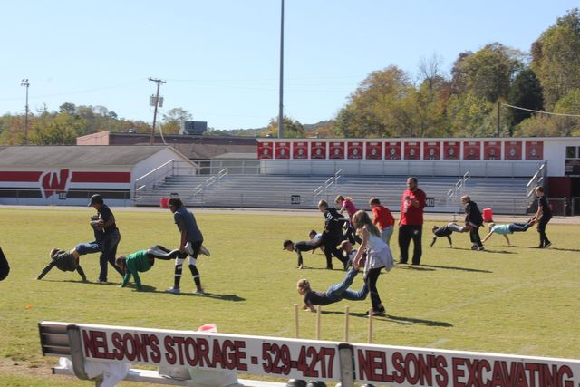 students on a field