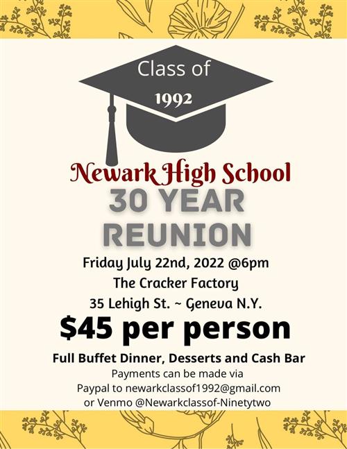 Advertisement for the Reunion of the Class of 1992