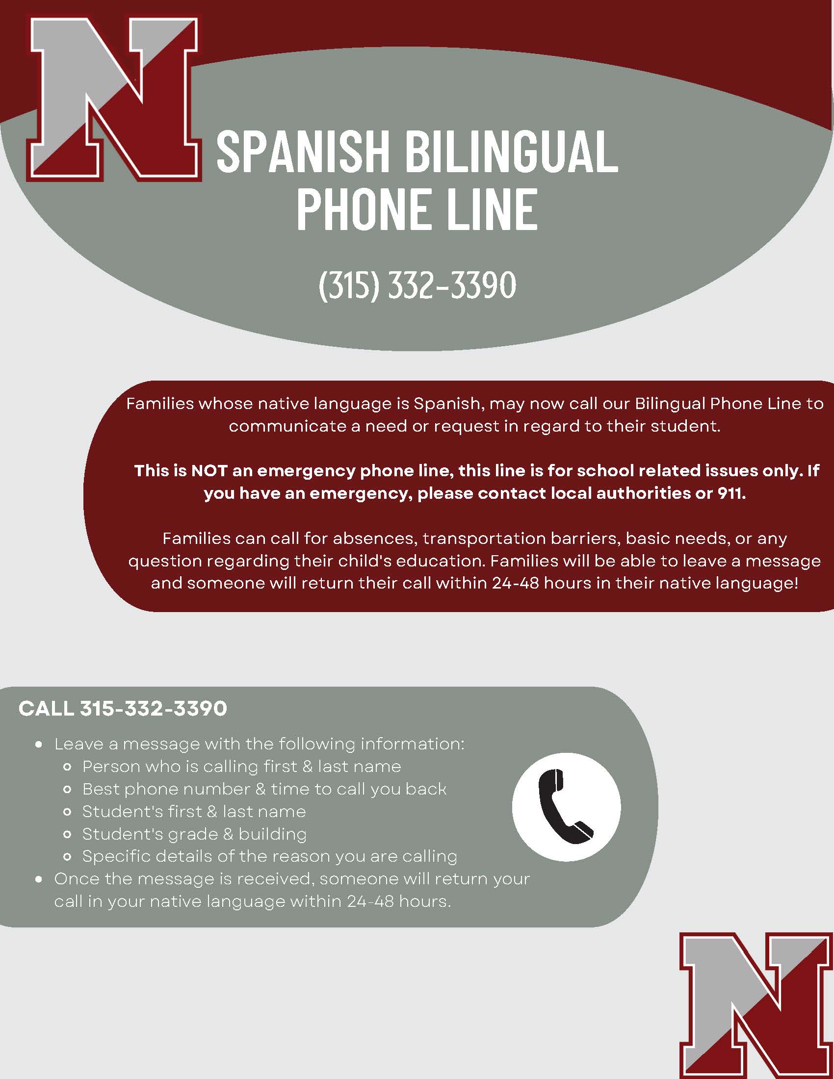 Bilingual Phone Help Line Infographic Page 1 