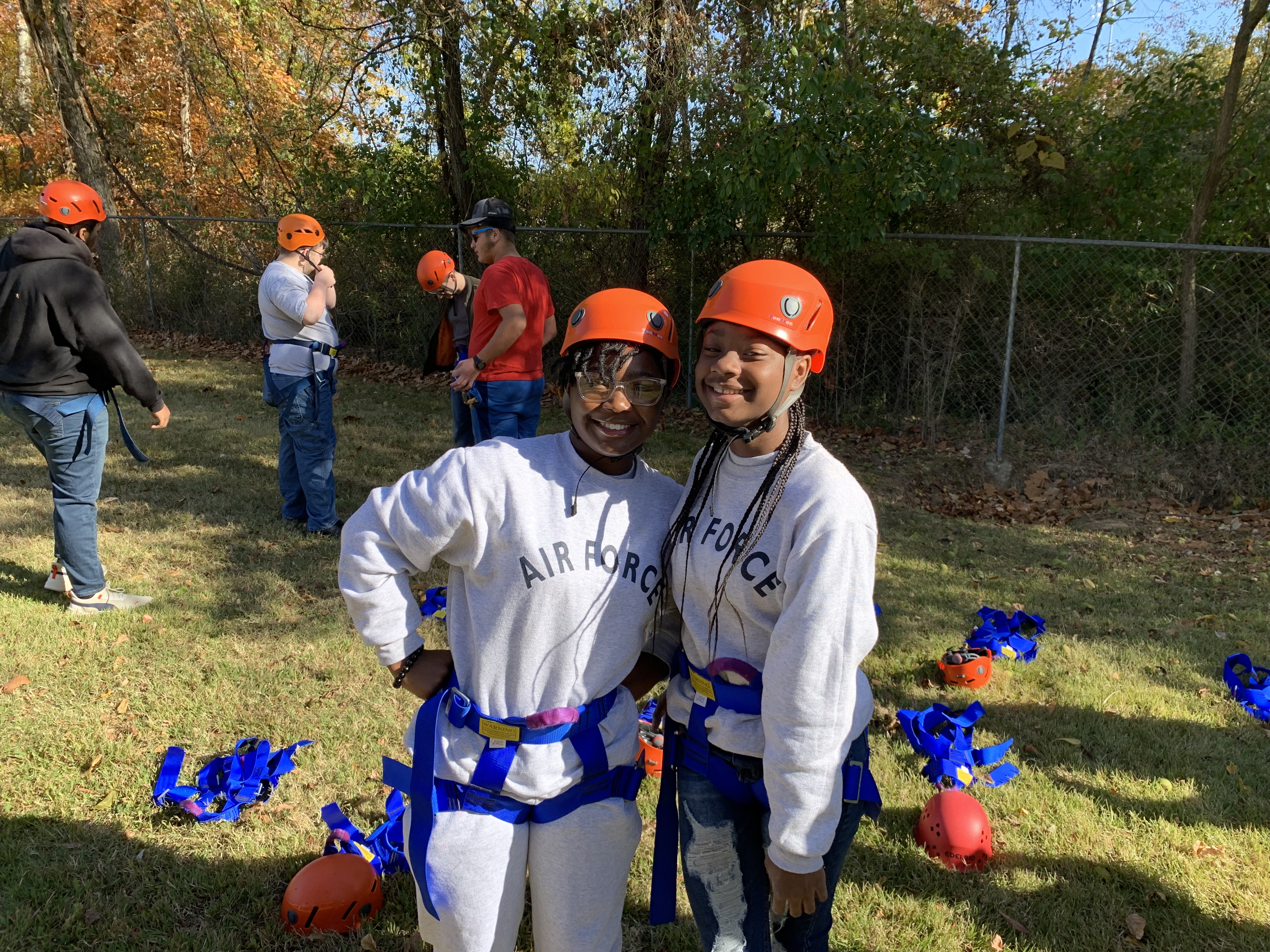 Cadets participate in the SEMO High Ropes Course Challenge