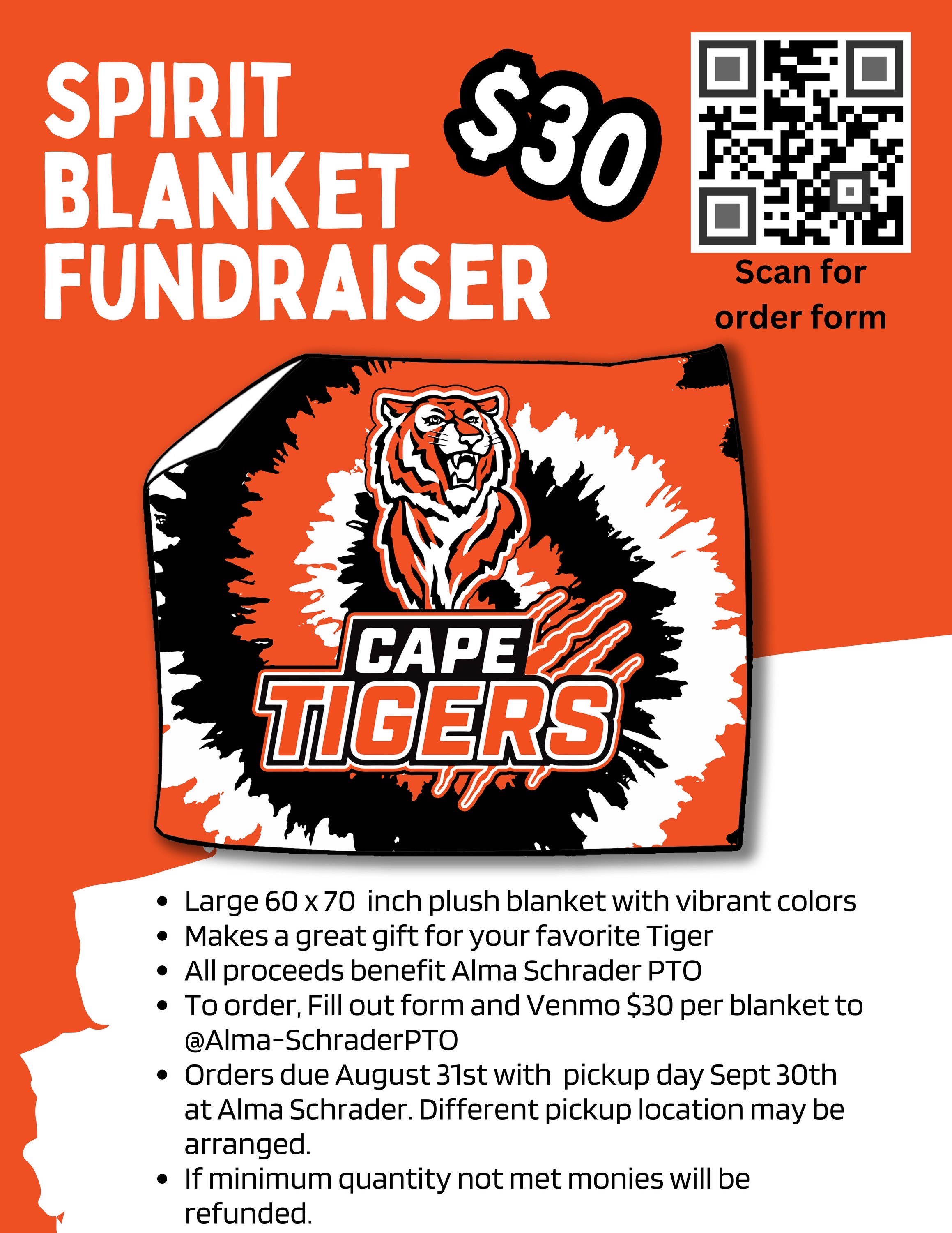 Spirit Blanket, $30, Scan the QR code to order