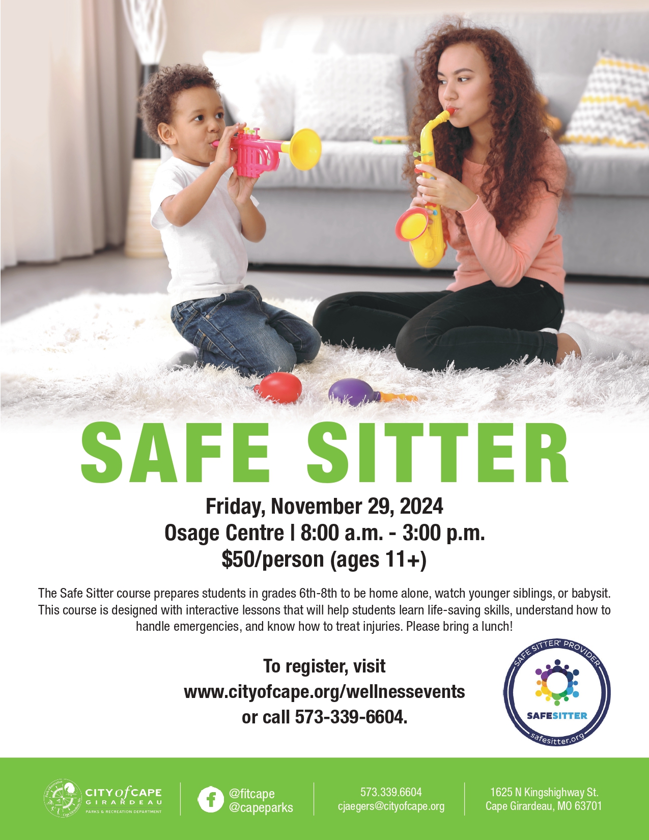 Safe Sitter Training Friday, November 29