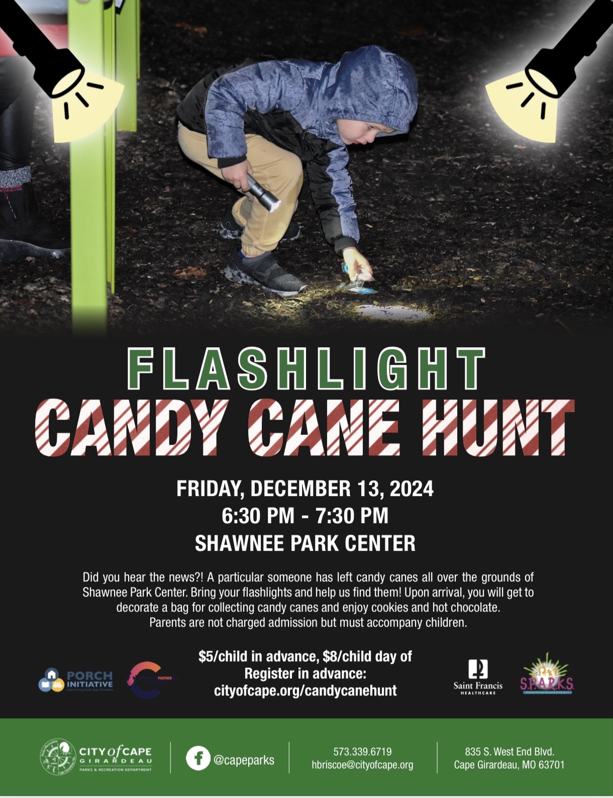 Candy Cane Flashlight event flyer 