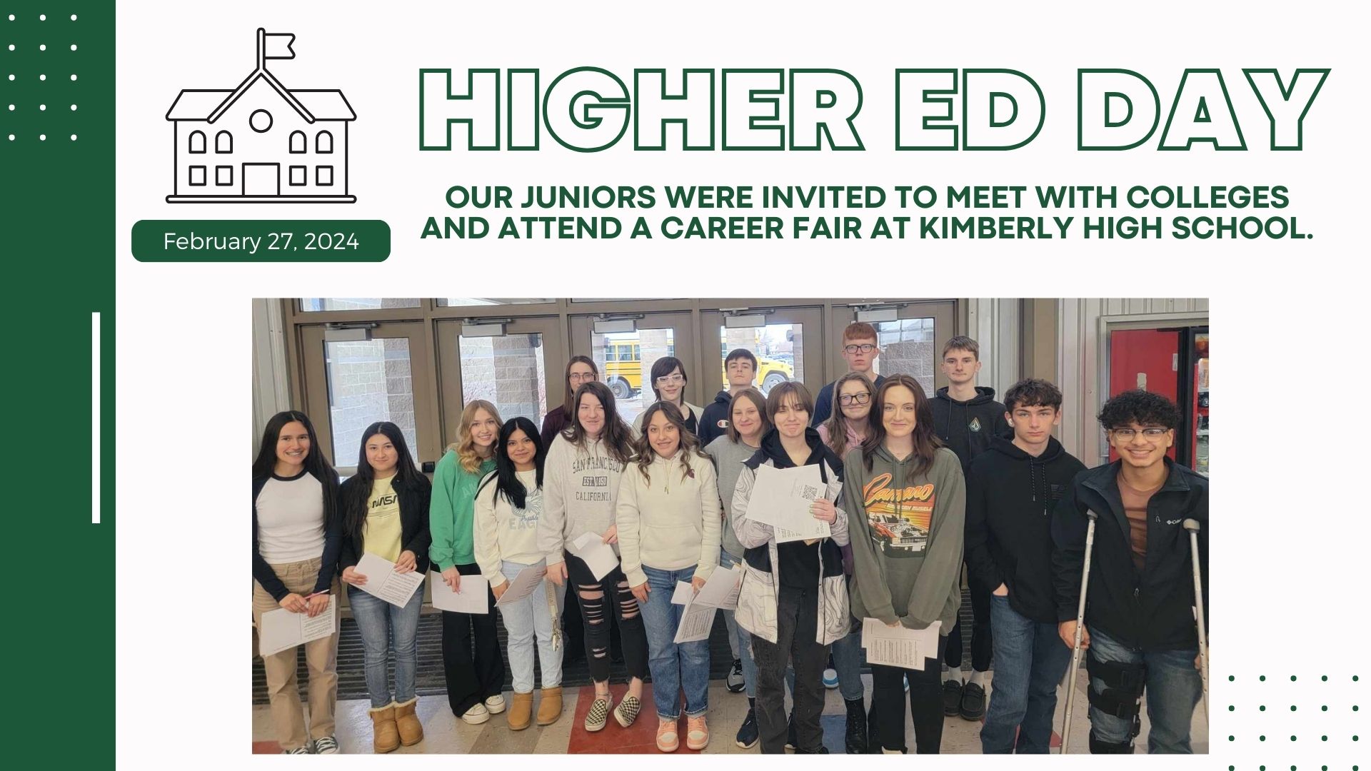 Juniors attend Higher Ed Day at Kimberly High School