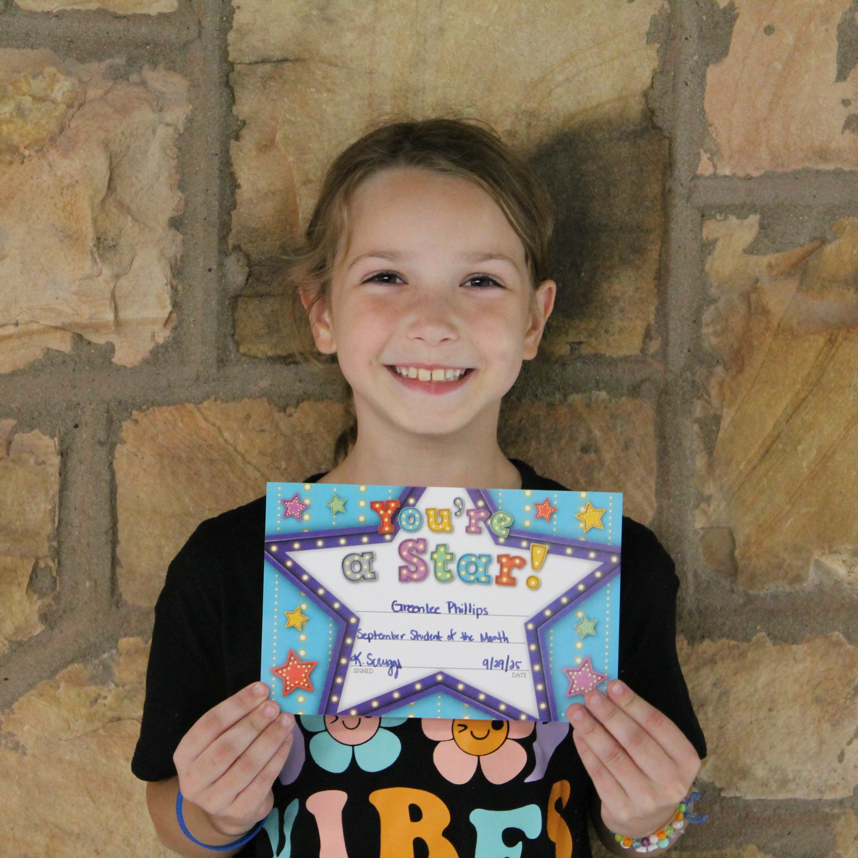 3rd Grade Student of the Month