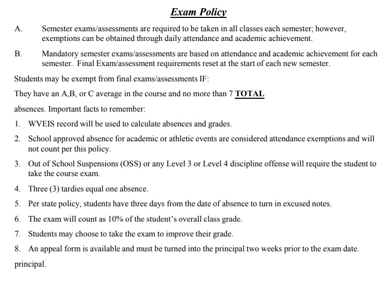 Exam Policy