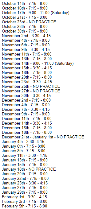 Schedule dates