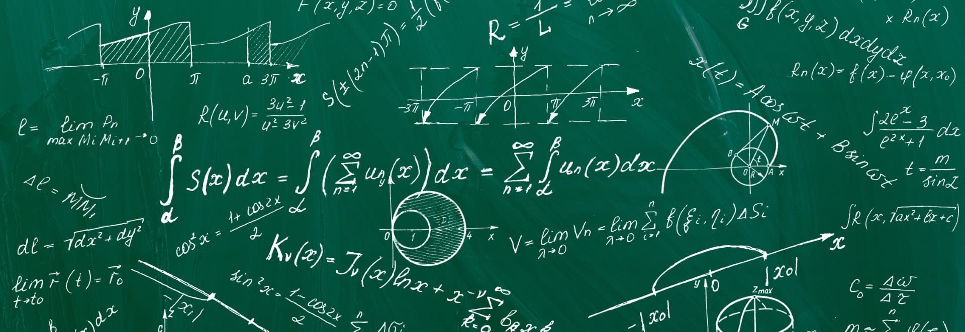 math formulas on chalkboard