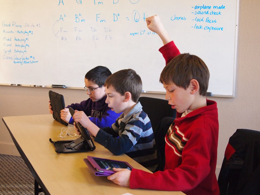 picture of students using iPads