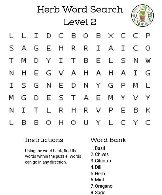 Week 3 Level 2 Word Search
