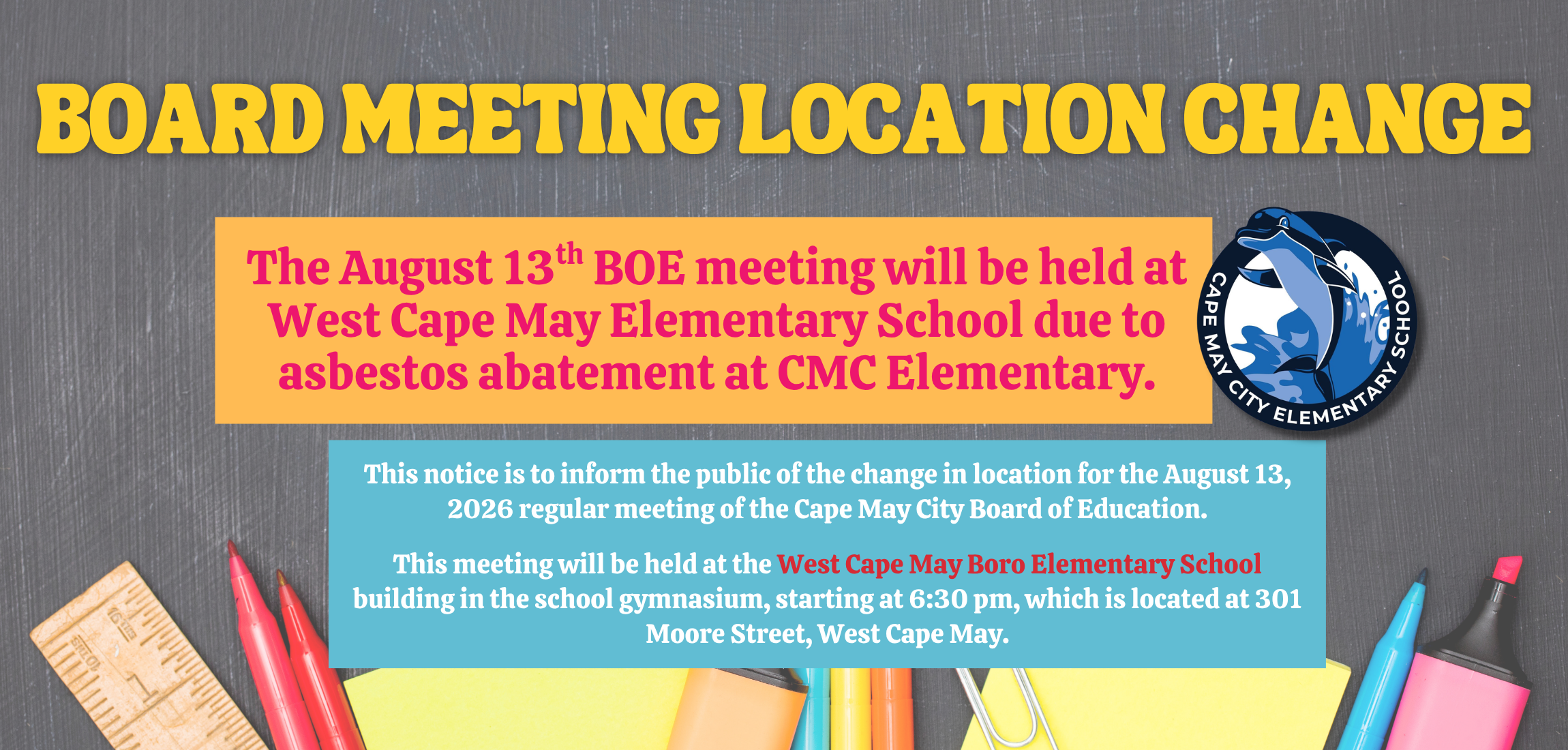 BOE meeting location change