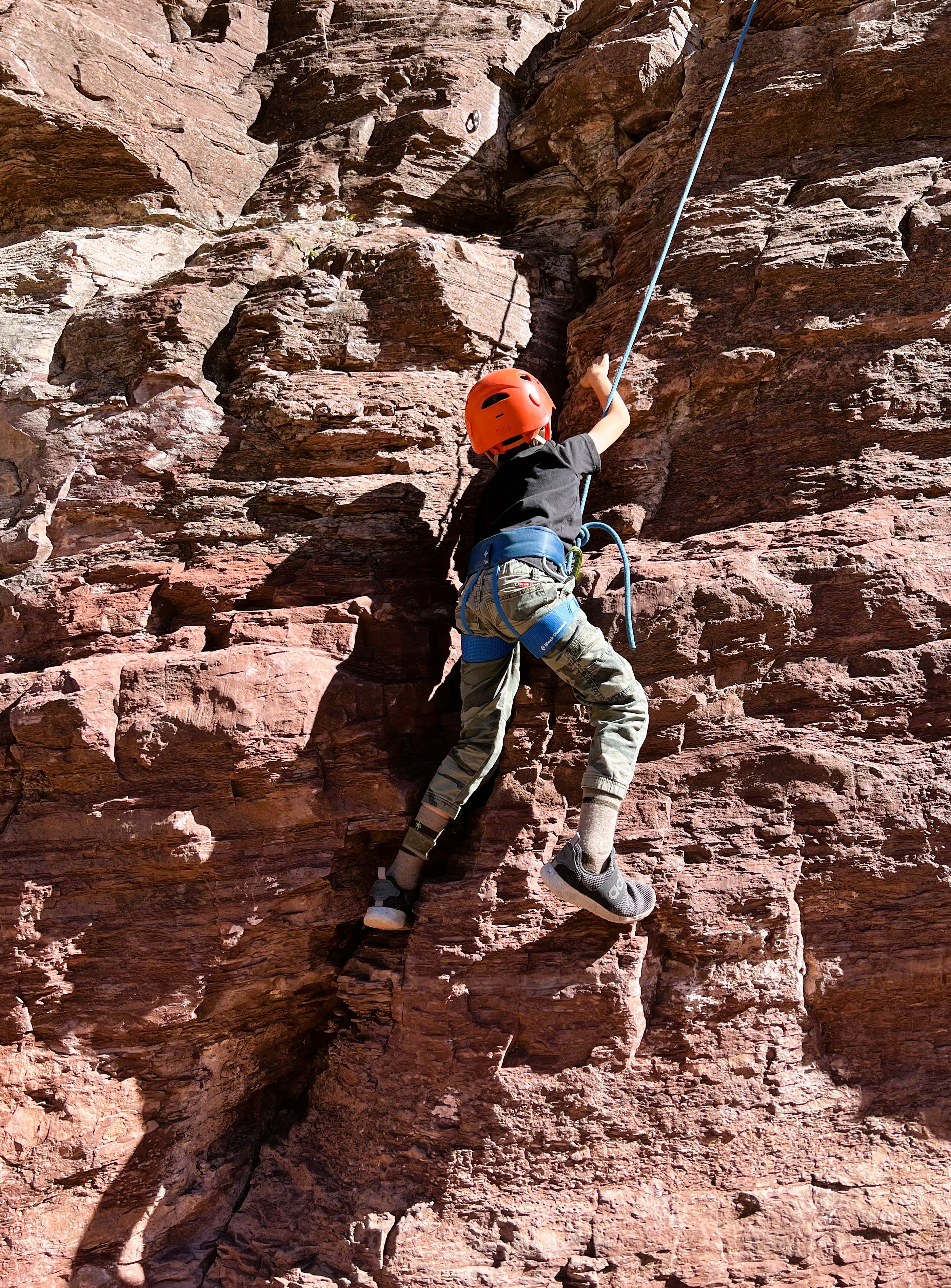 3rd grader rock climbing trip at Rotary Park