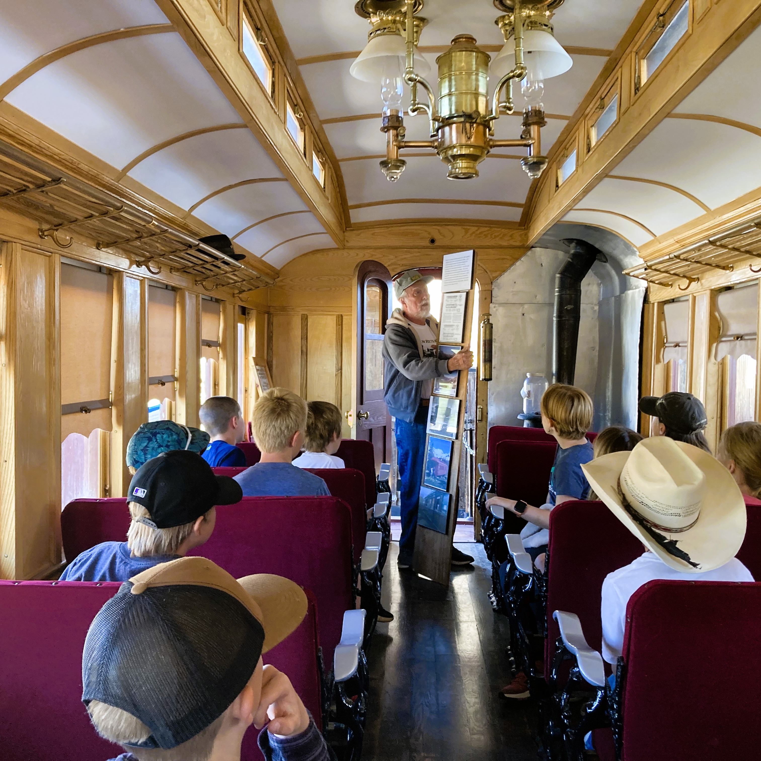 4th graders listening to a presentation at Ridgway Railroad Museum