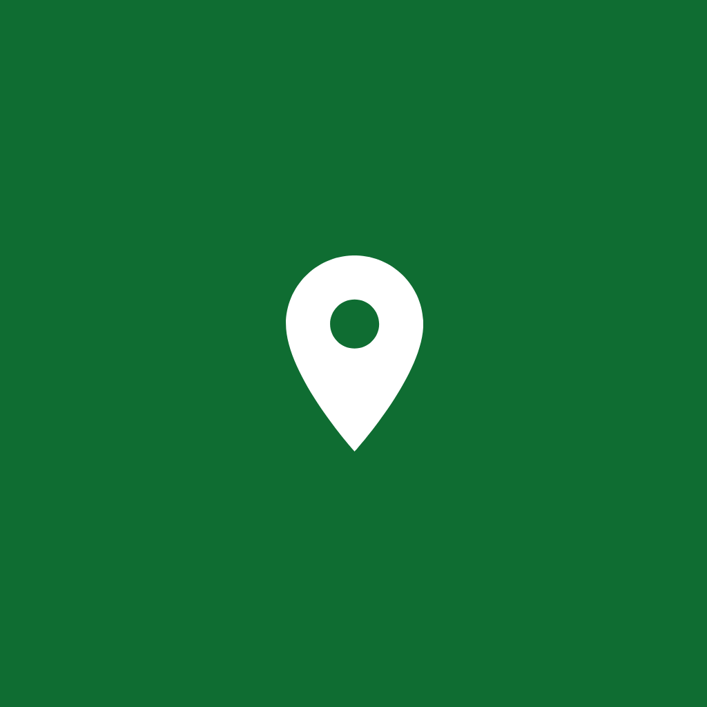 White location icon with green background