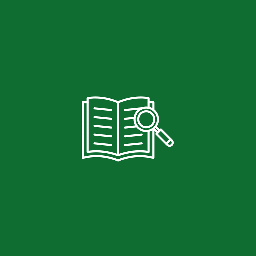 White dictionary icon with green background