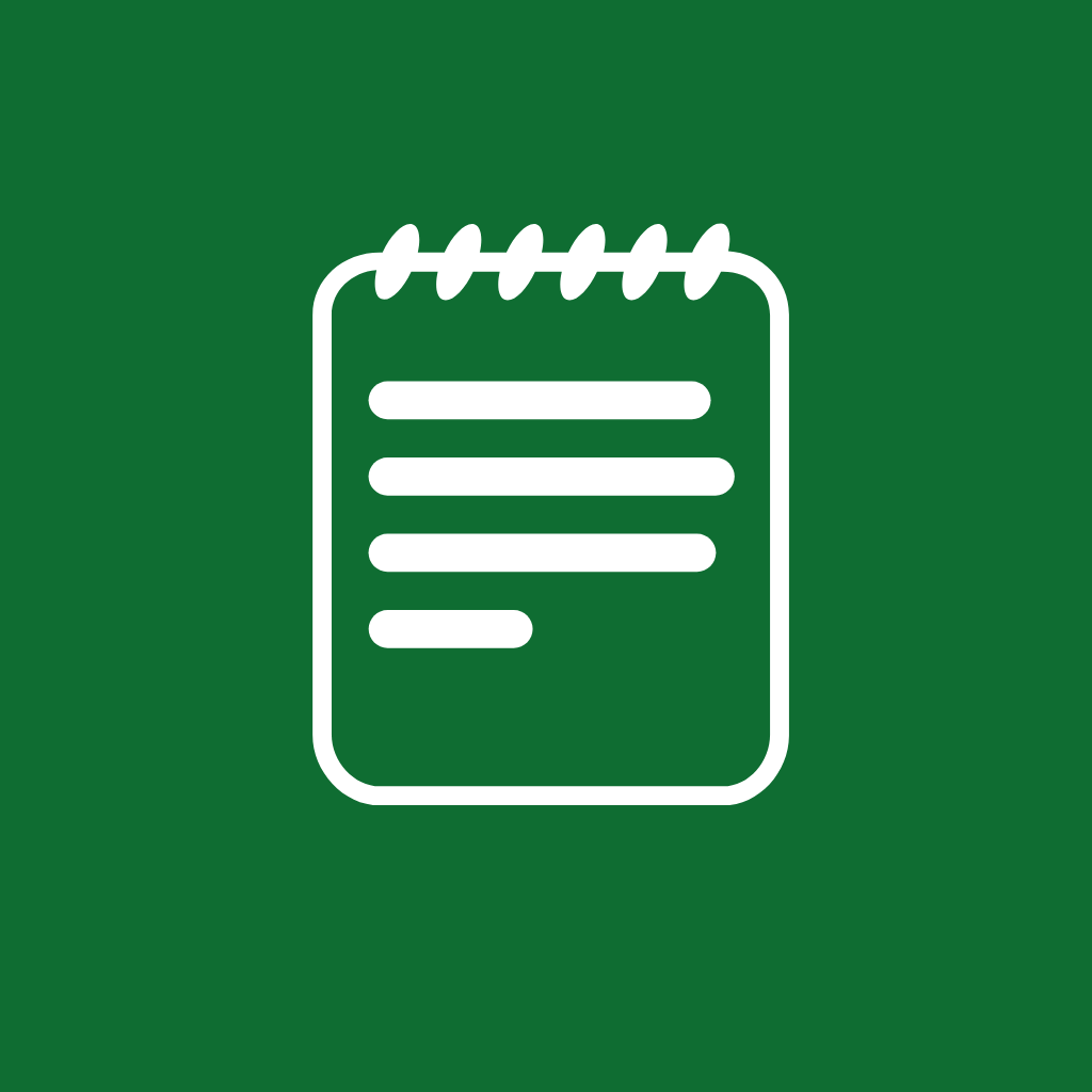 Notebook icon with green background