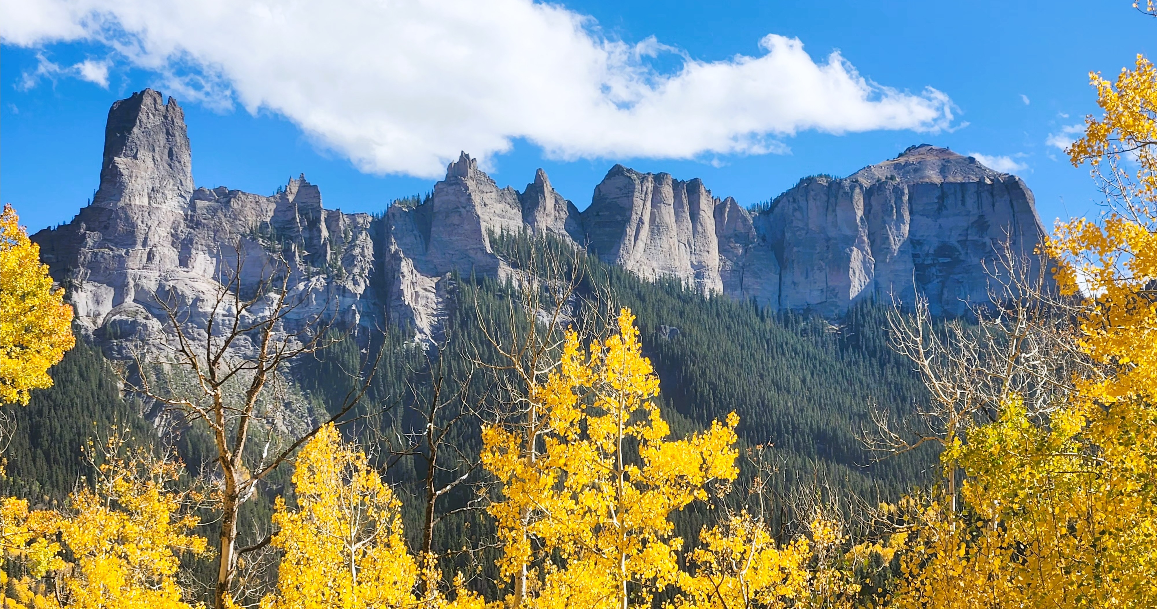 Chimney Rock &amp; Courthouse landscape on a cloudy day