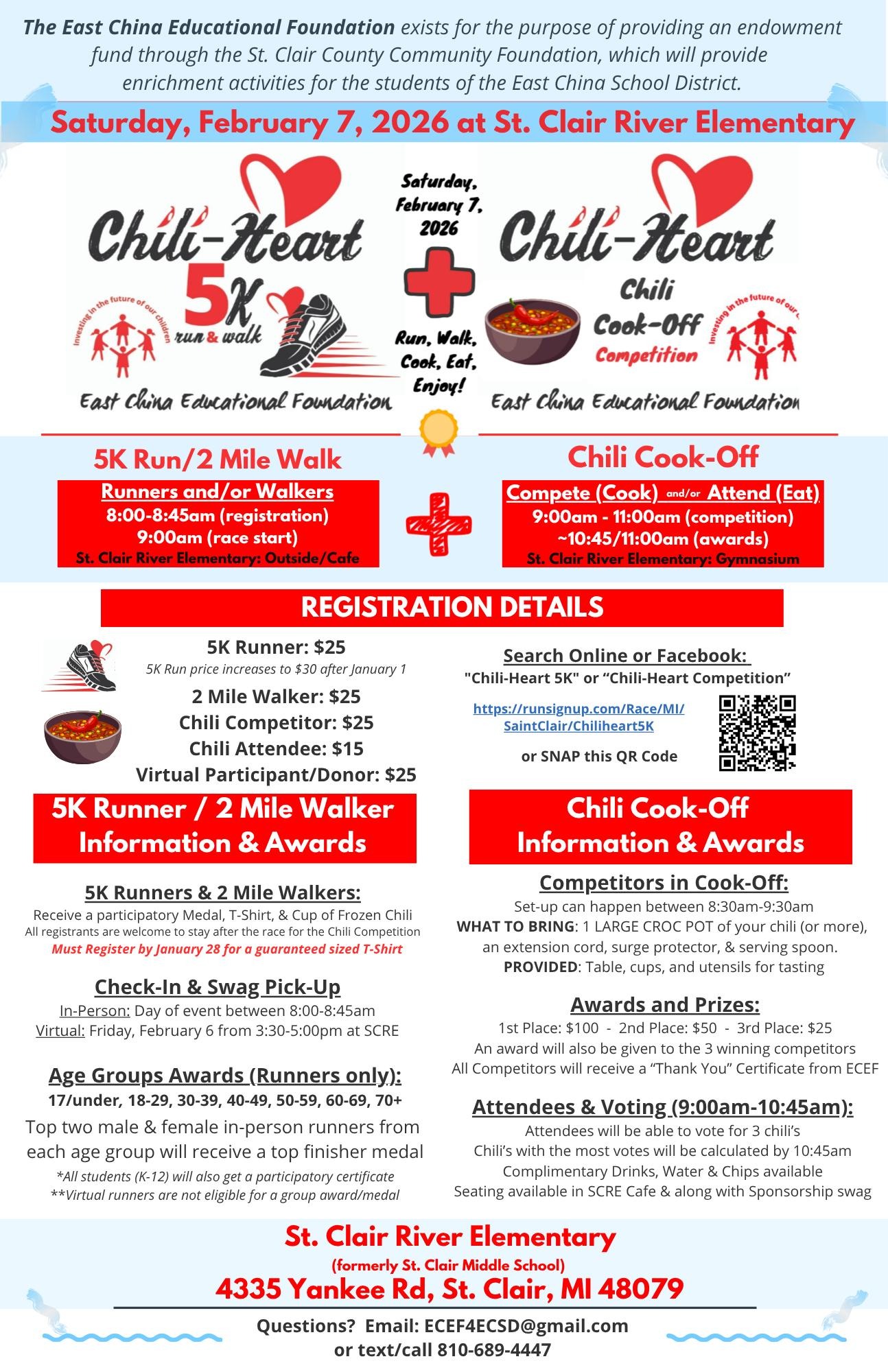 February 7, 2026 Chili-Heart 5K and Cook Off